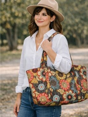 Vera Bradley Quilted Floral Tote Bag